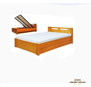 Manželská postel NINA 2 s úložným prostorem - borovice