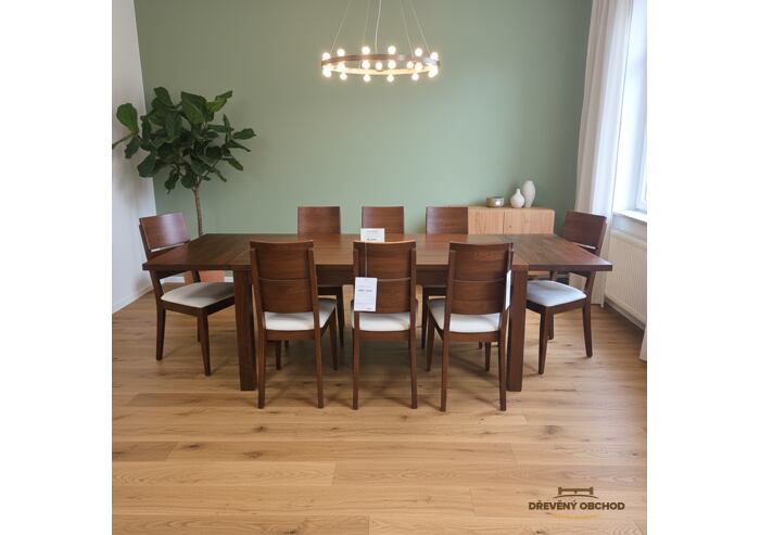 Jídelní stůl ST170/4 + 2 nástavce 90 cm + 8 židlí