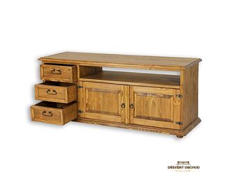 Rustikální TV stolek RV703 - tmavý vosk