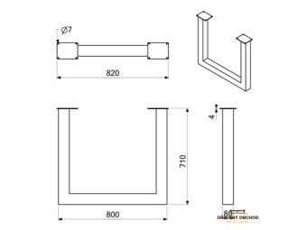 Kovová noha TYP U popis