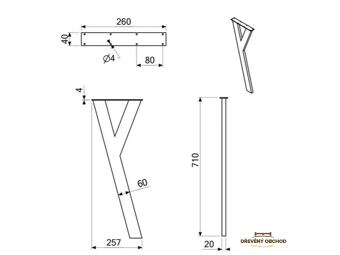 Kovová noha TYP Y popis