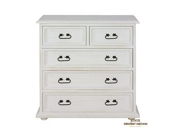 Rustikální borovicová komoda KD 702 - vosk bílá patina