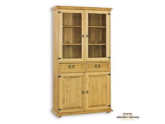 Rustikální vitrína z borovice KW718