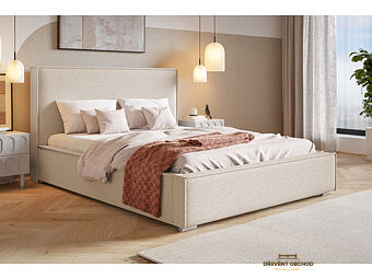 Čalouněná postel - béžová