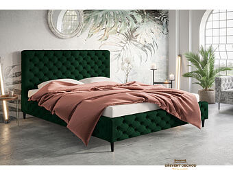 Čalouněná postel - zelená