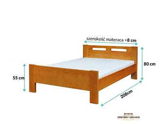 postel z dřeva dub